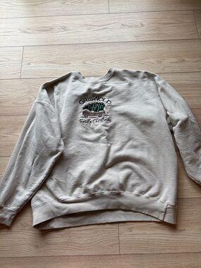 Hanes Cream Griswold Crewneck Sweatshirt with Green Tree Graphic